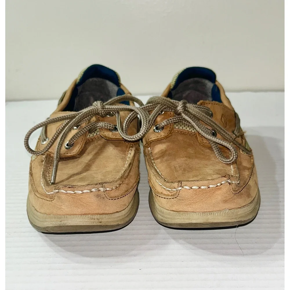 Sperry Top-Sider Billfish Boat Shoes Mens 4M Tan Leather Mesh YB46122A